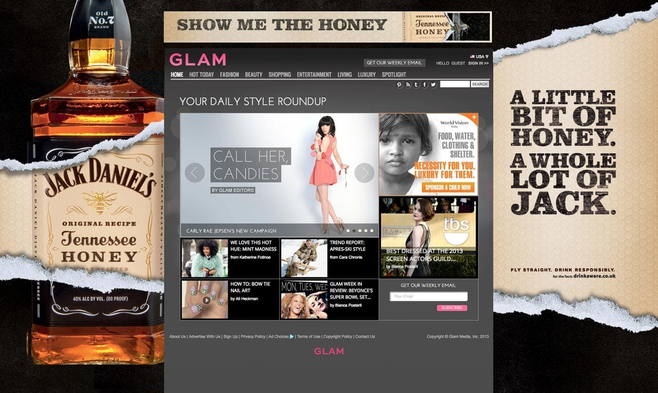online marketing campaign adverts for Jack Daniel's Tennessee Honey