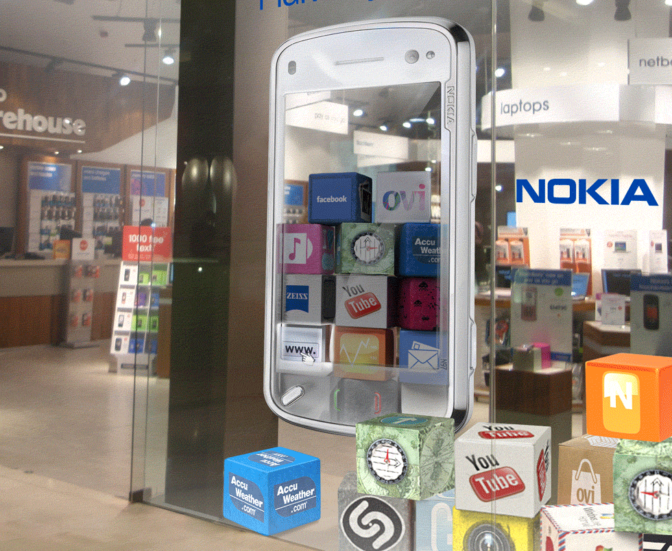 Shop window animation for Nokia