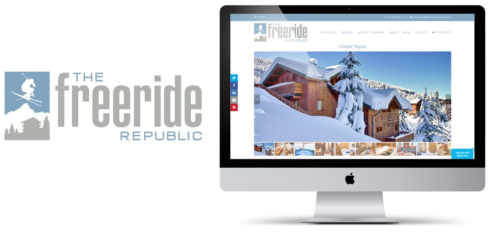 Wordpress website and logo for ski chalet travel company