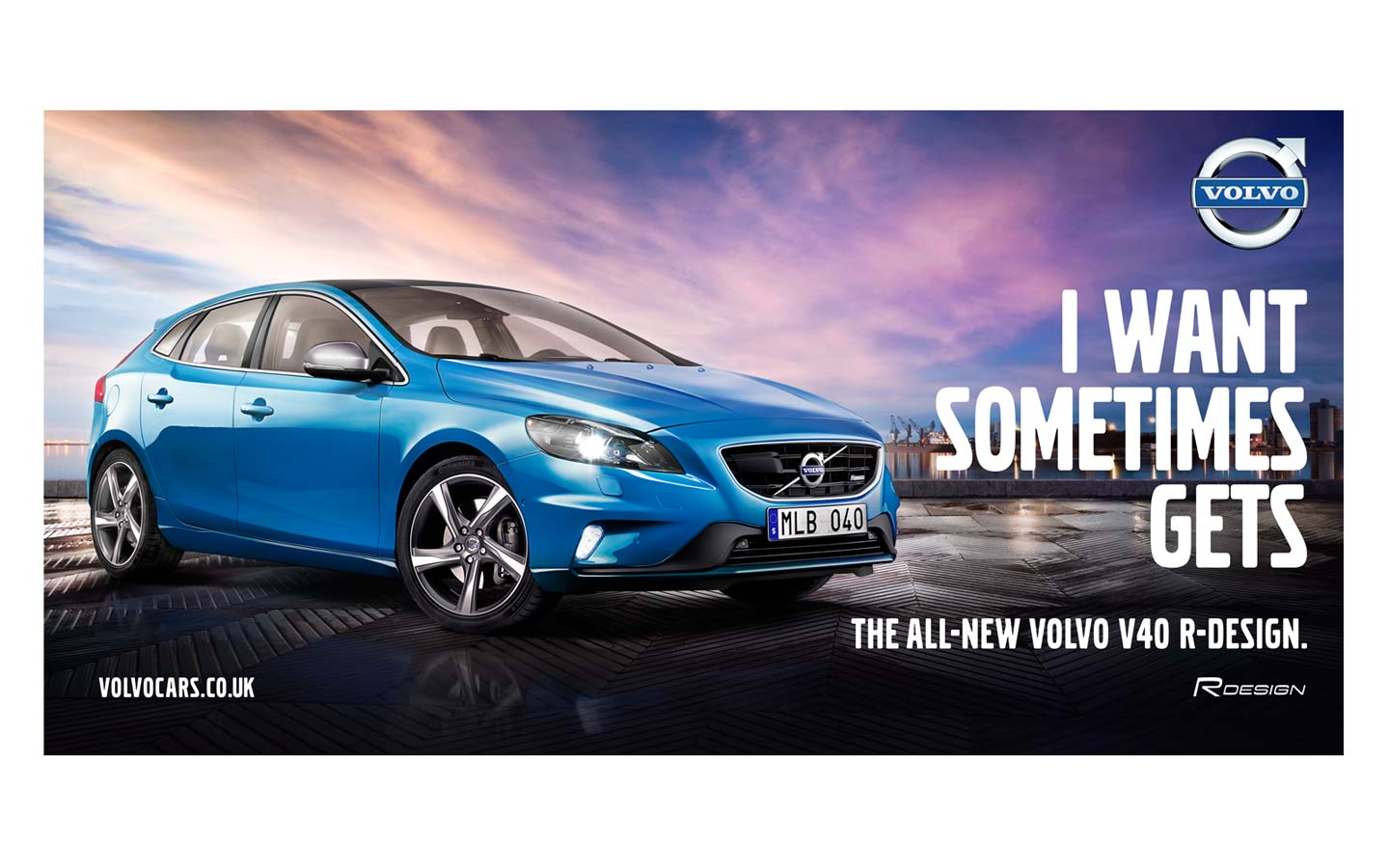 Image creation, design and artwork for Volvo V40 R-Design car launch advertising campaign poster