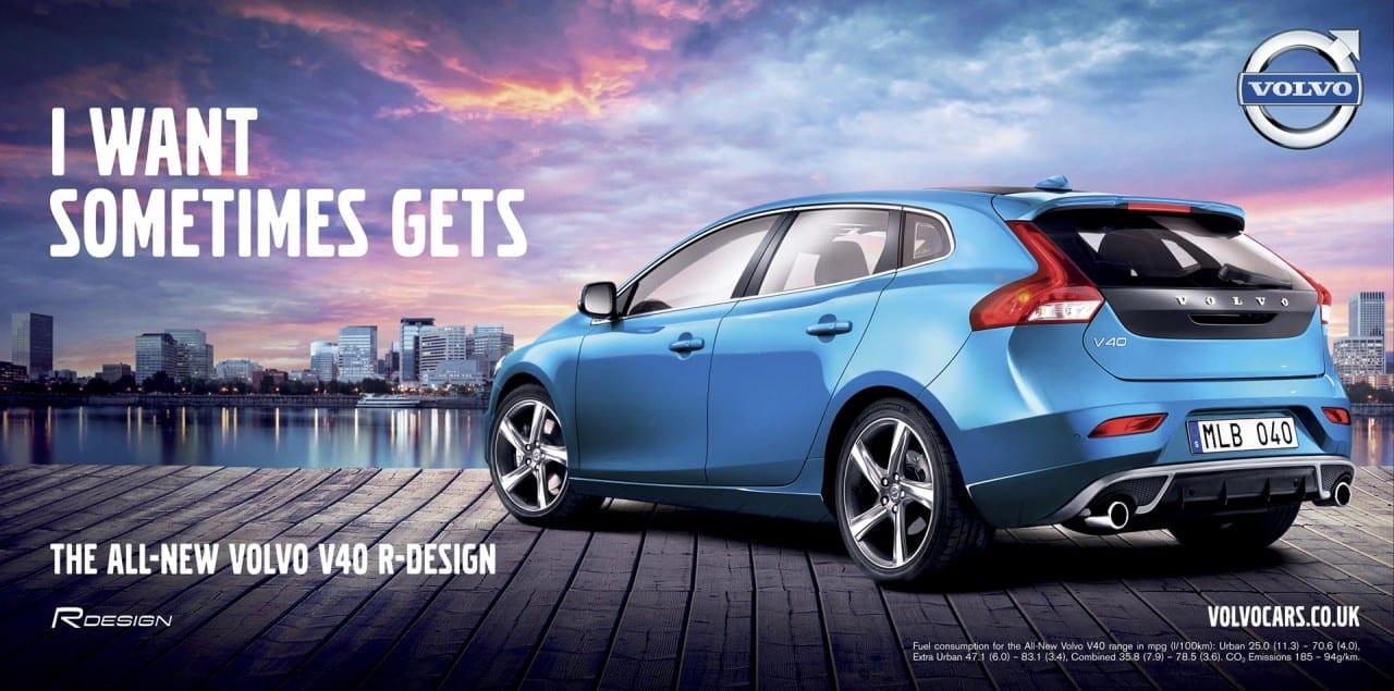 Retouching and image creation for Volvo V40 R-Design car launch advertising campaign poster