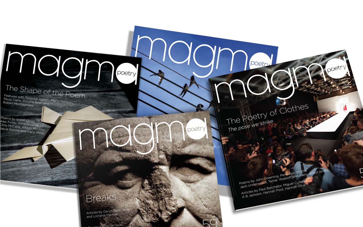 Logo and branding for Magma Poetry magazine