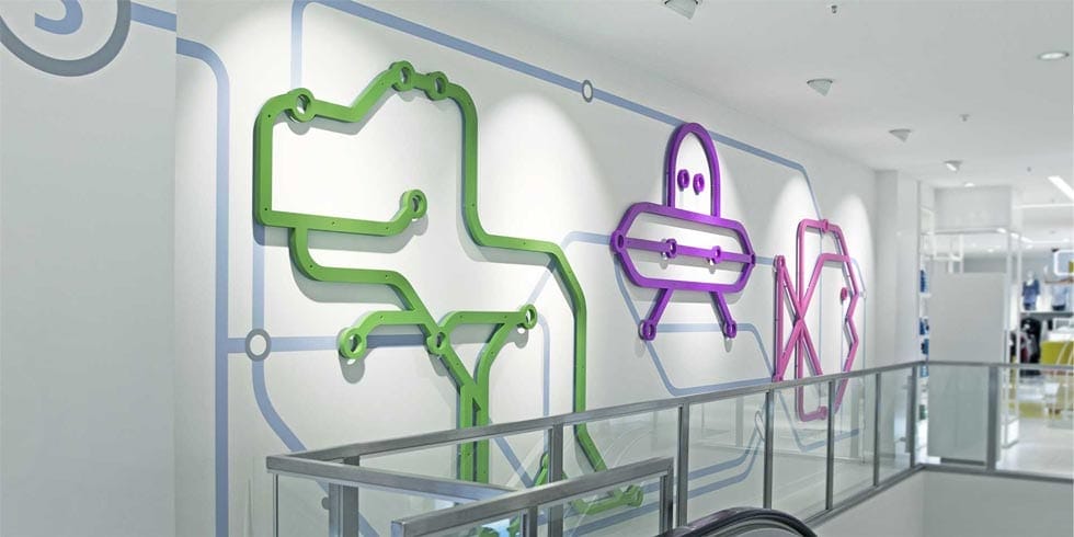 C&A retail merchandising design wall art graphics