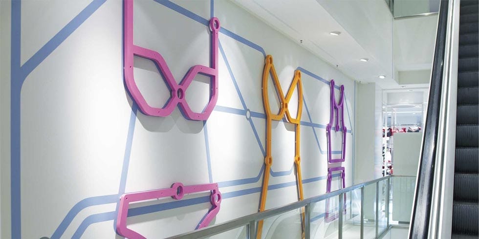 C&A retail merchandising design wall art graphics