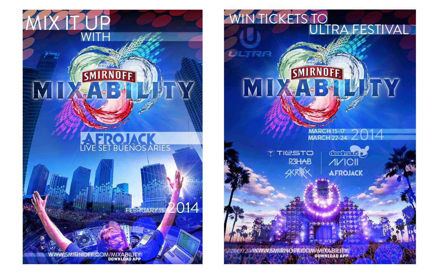 Visual mock-up of poster for Smirnoff Mixability advertising poster