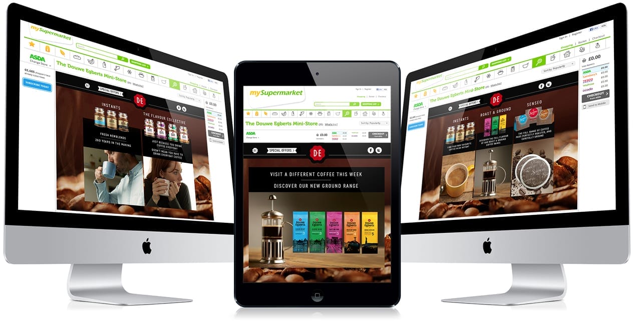 Design for Douwe Egberts coffee website portal adverts