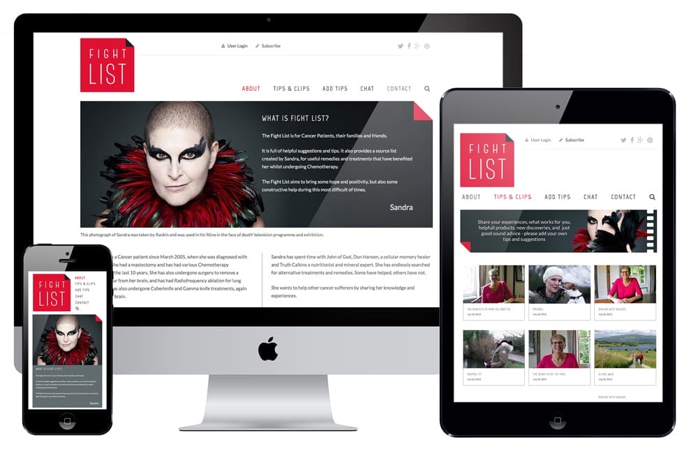 Wordpress website for cancer suffer video diary