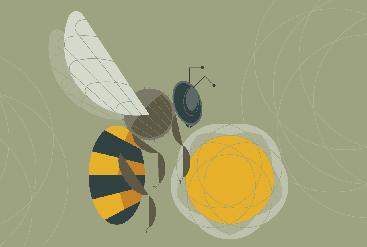 Vector Illustration of stylised bumble bee
