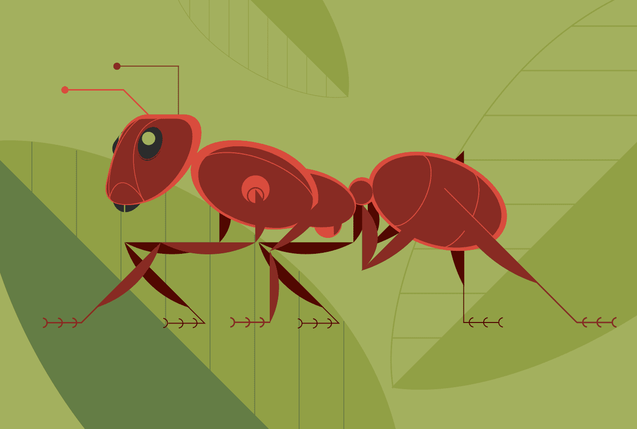 Vector Illustration of stylised red any