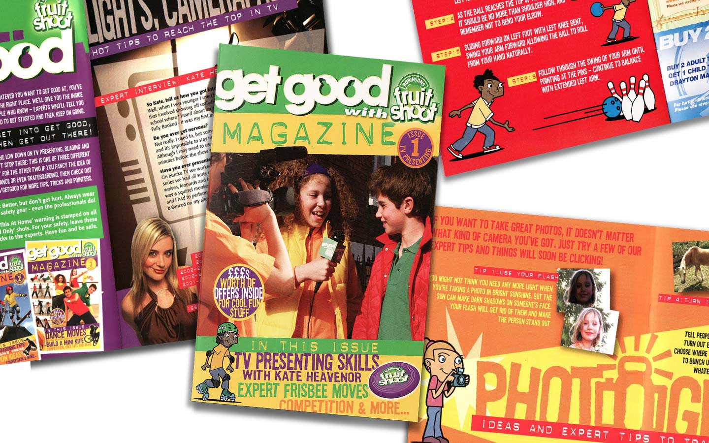 Design and artwork production for kids activities magazine series Get Good with Robinsons Fruit Shoot drink