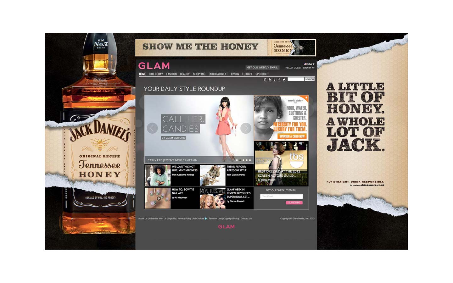 online marketing campaign adverts for Jack Daniel's Tennessee Honey