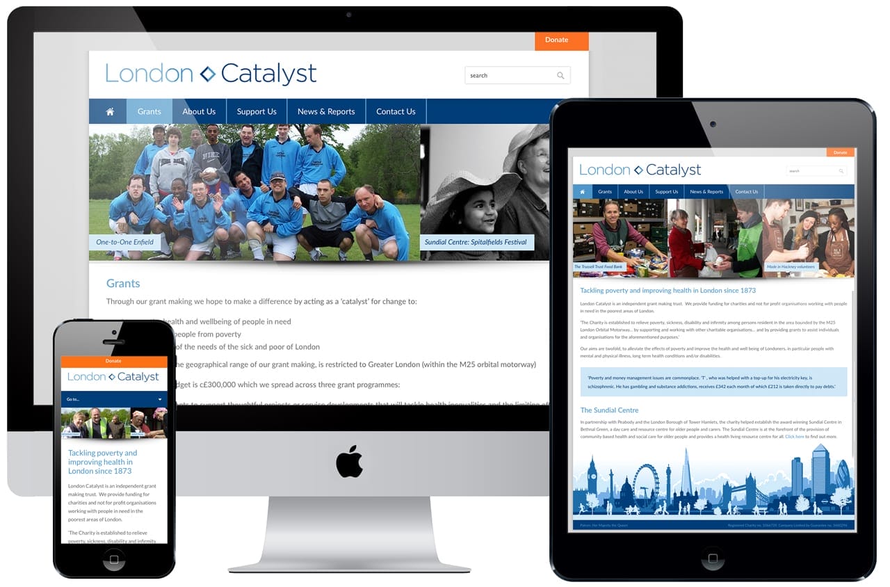 Wordpress website for charity social care London Catalyst