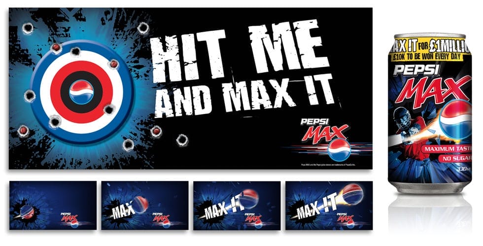 Pepsi Max cricket promotion poster and animation