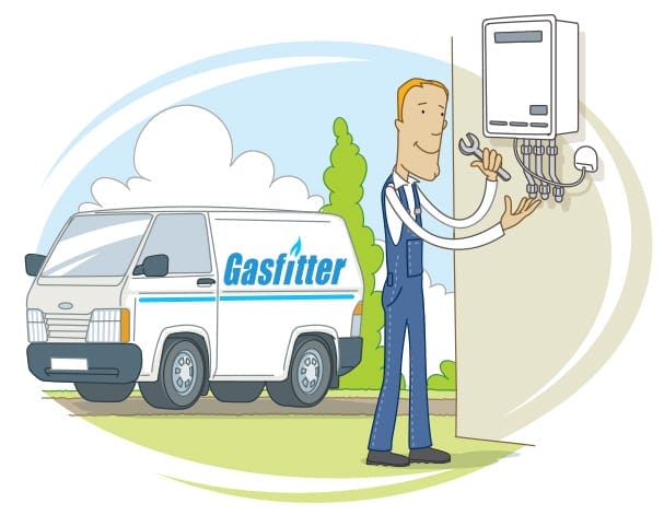 new_zealand_gas_04 Vector illustration of engineer checking meter unit for New Zealand Gas