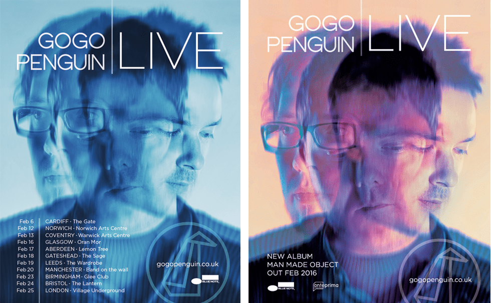 Poster design and artwork for jazz band logo penguin