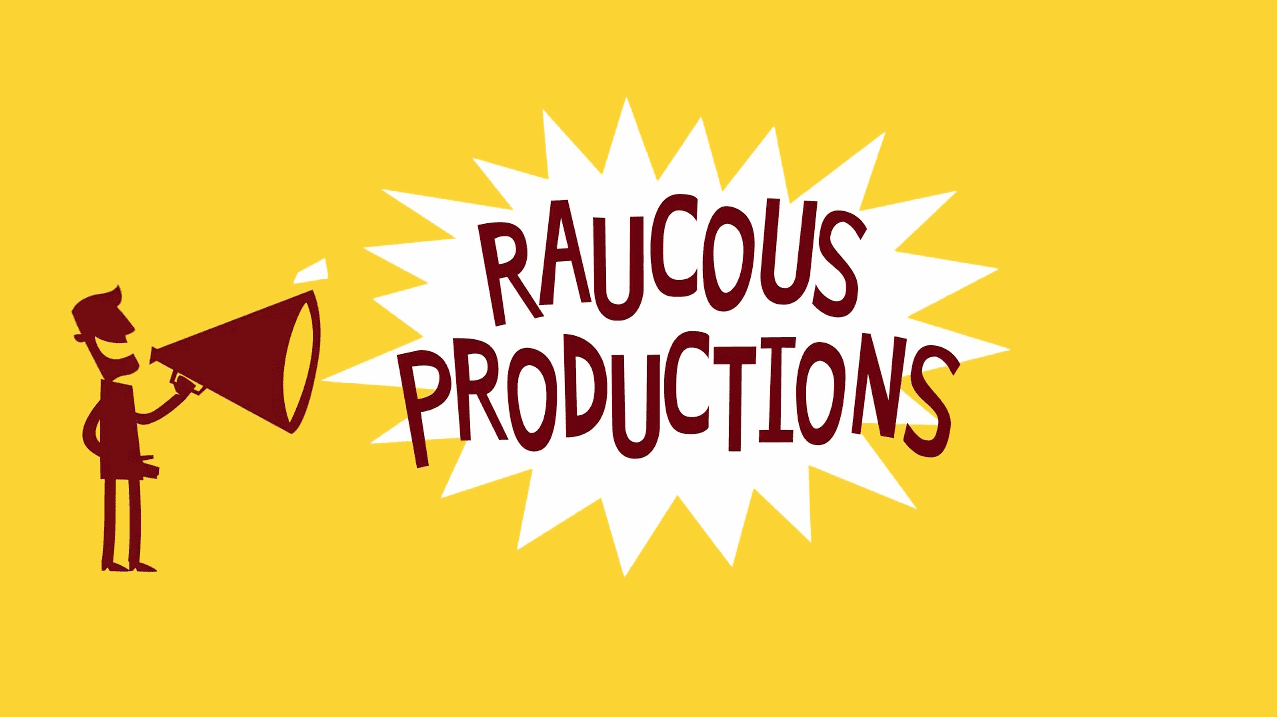 Vector illustration and animation for Raucous Productions company idents