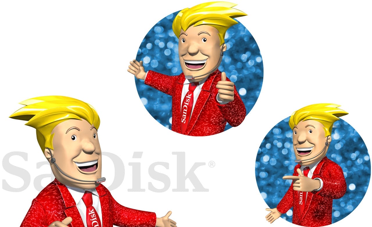3d character illustration of Flashman for Sandisk SSD