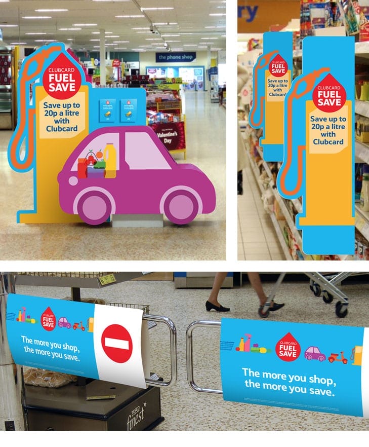 Tesco supermarket POS visuals mock-ups