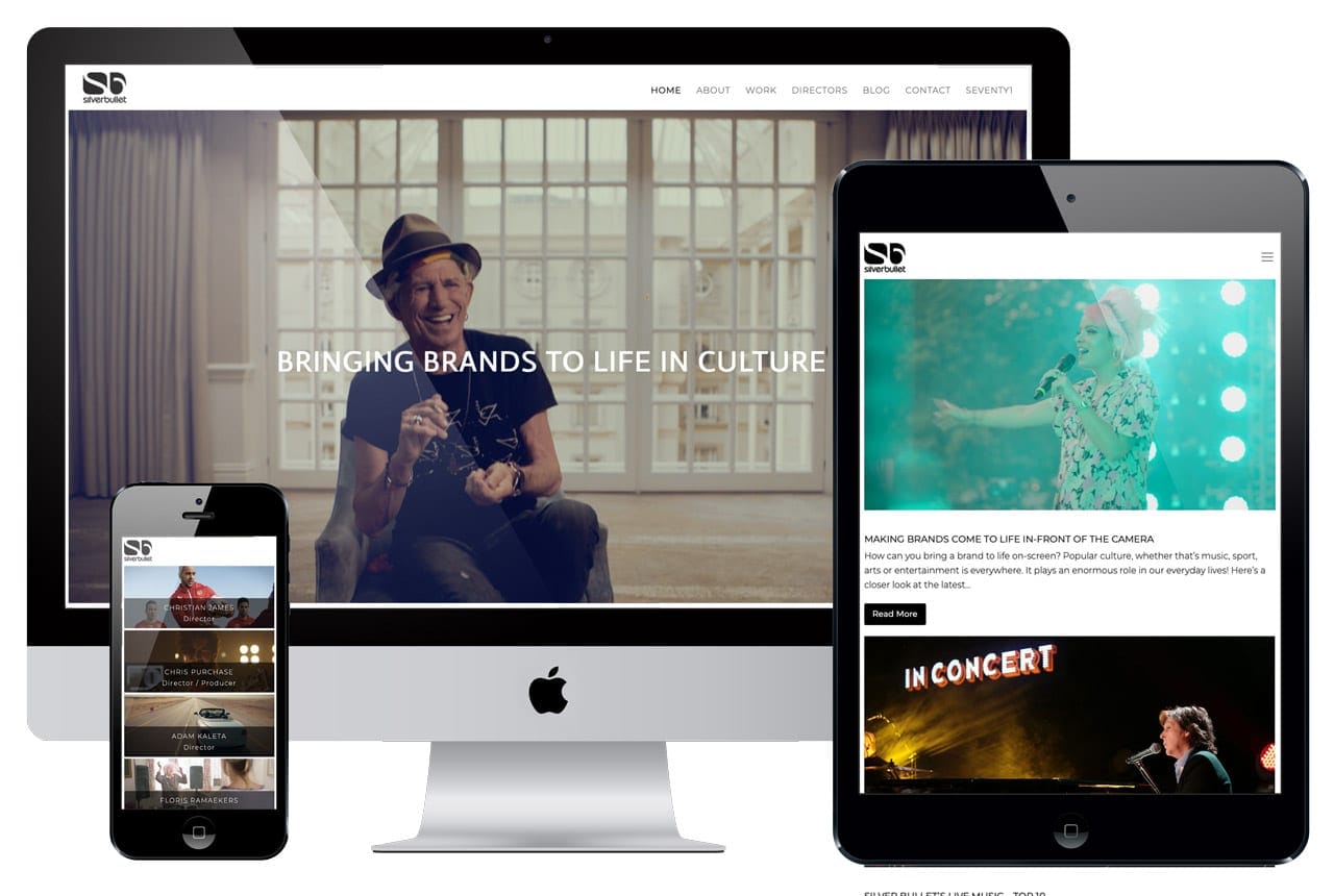 Wordpress website for video production brand experiential company